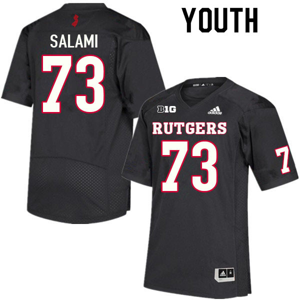 Youth #73 Terrence Salami Rutgers Scarlet Knights College Football Jerseys Sale-Black